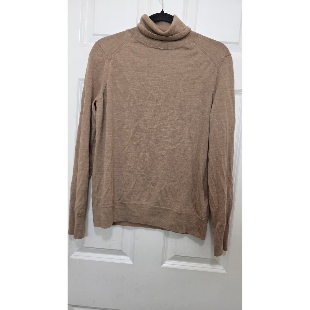 Banana Republic Turtleneck Sweater Mens L Brown Merino Wool Knit Pullover